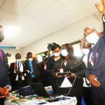 President Hakainde Hichilema visits the ZamStats desk at the 2022 Zambia International Trade Fair